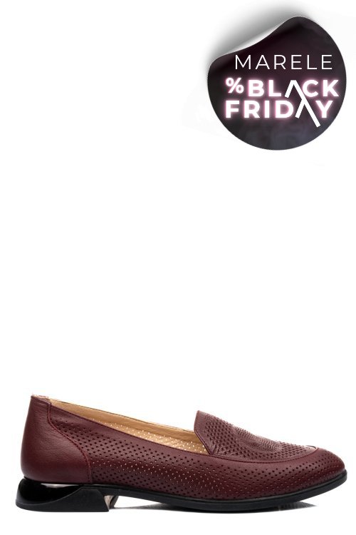 Pantofi bordo piele naturala 4pc6106