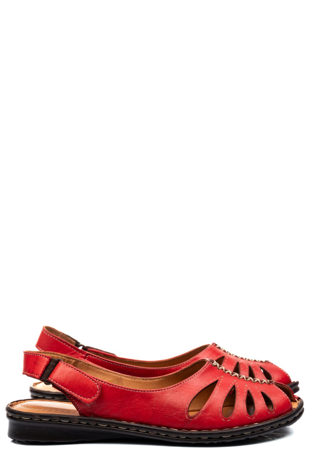 SANDALE ROSII PIELE NATURALA 1950AKA