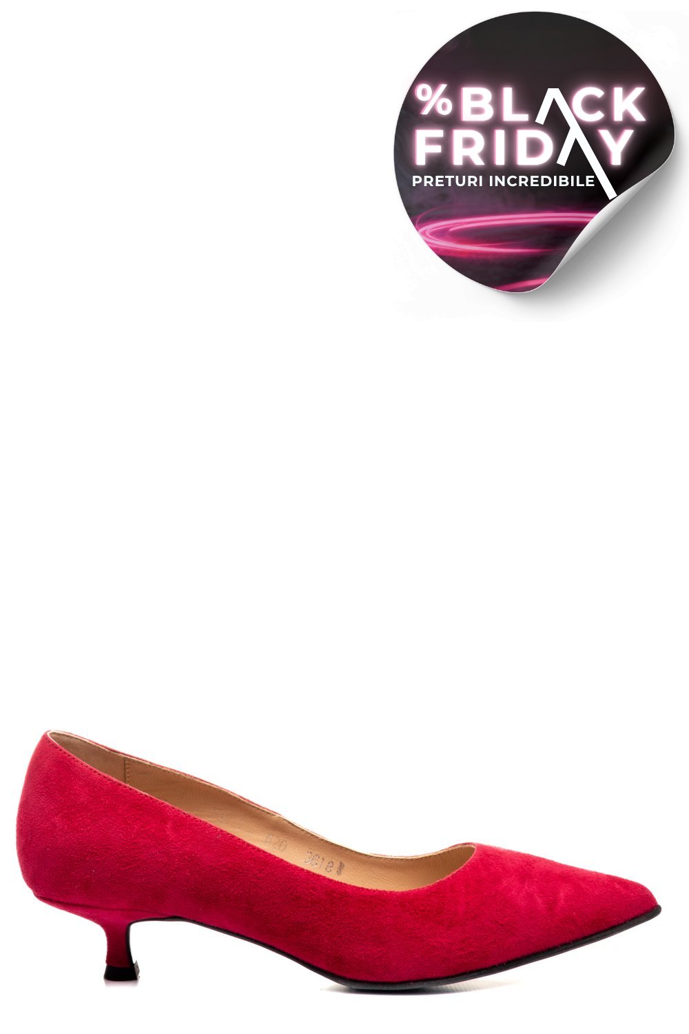 PANTOFI DAMA GUBAN PIELE NATURALA INTOARSA ROSII 3S77618