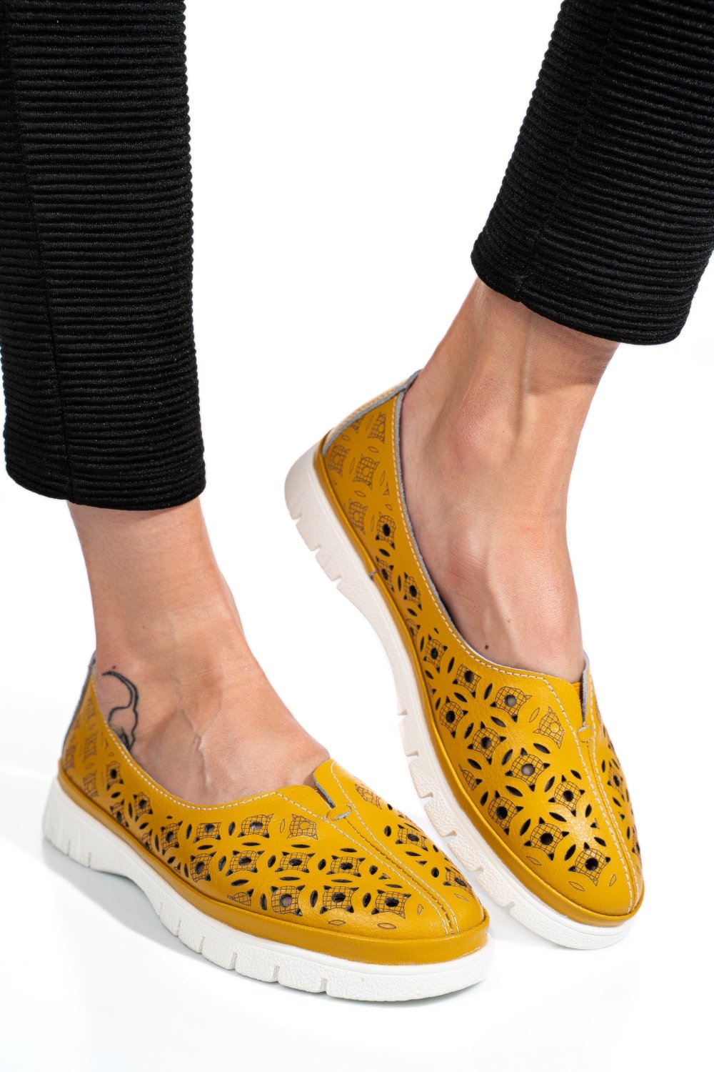 ESPADRILE GALBENE PIELE NATURALA JSPY3960