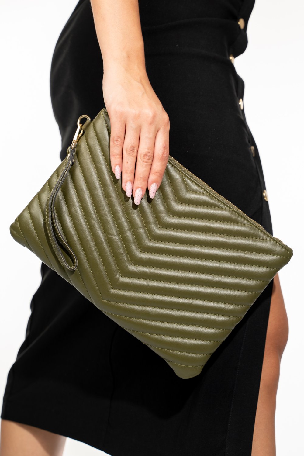 GEANTA KHAKI PIELE NATURALA 06714