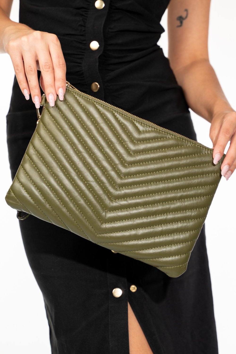 GEANTA KHAKI PIELE NATURALA 06714