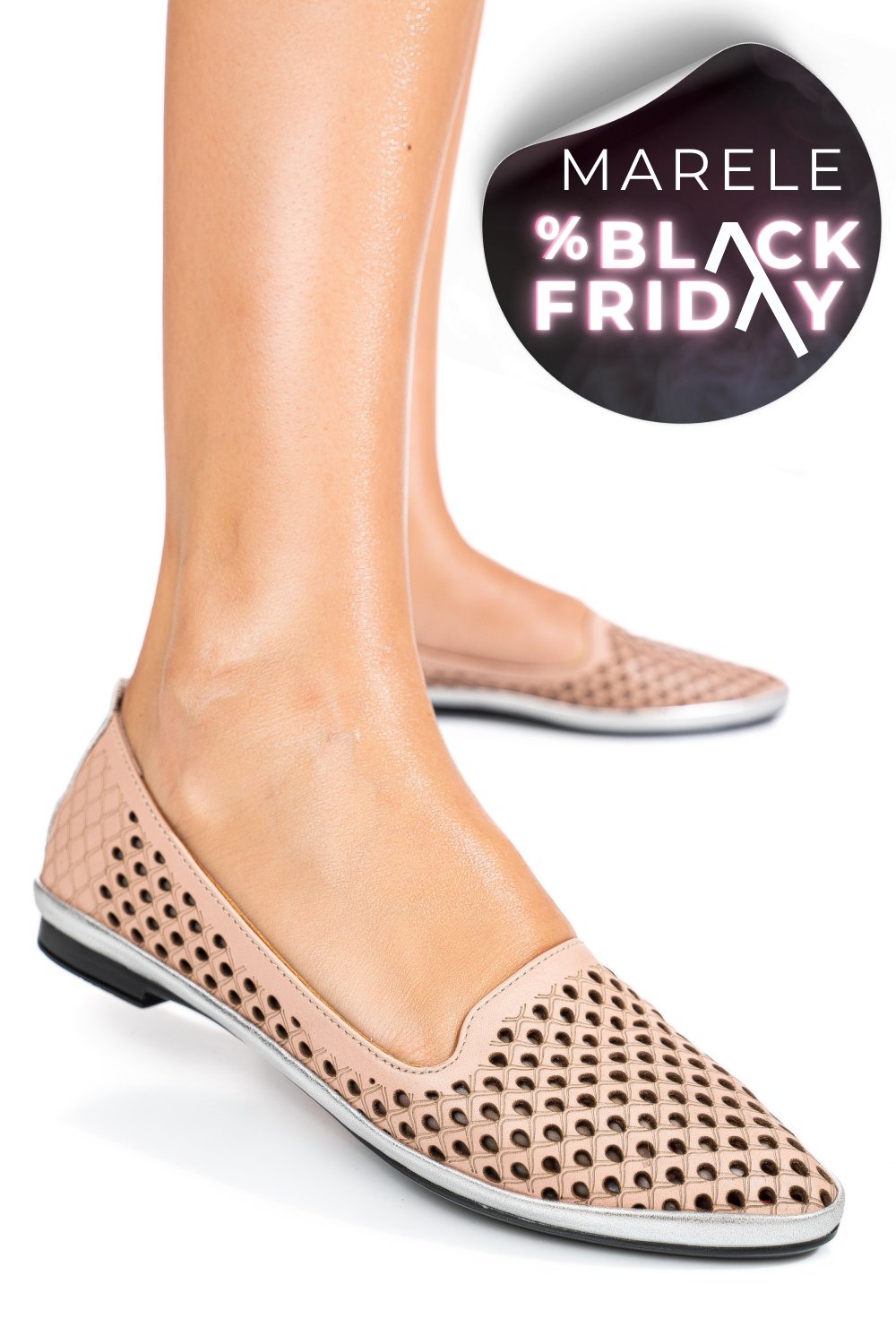 BALERINI ROZ PIELE NATURALA 0PC6AKA