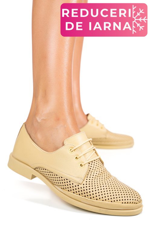 Pantofi galbeni piele naturala 1pc115