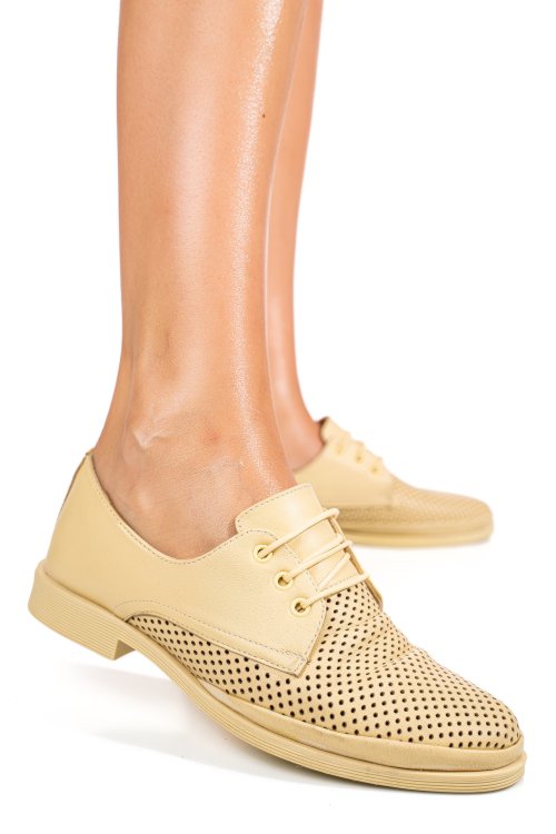 Pantofi galbeni piele naturala 1pc115