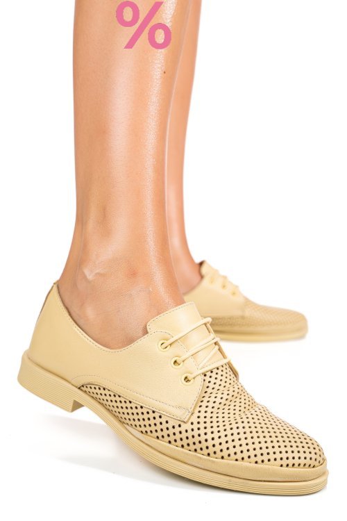 Pantofi galbeni piele naturala 1pc115