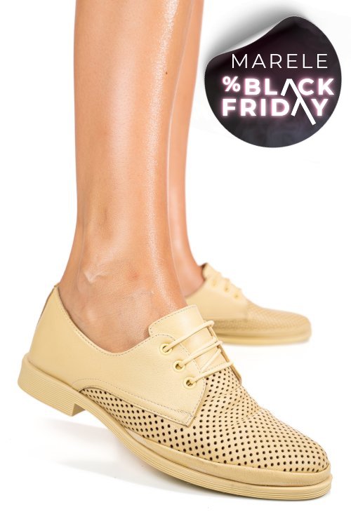 Pantofi galbeni piele naturala 1pc115