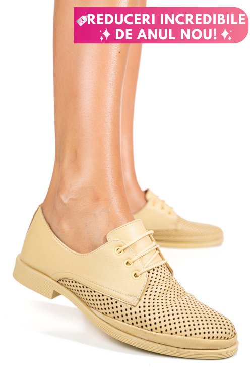 Pantofi galbeni piele naturala 1pc115