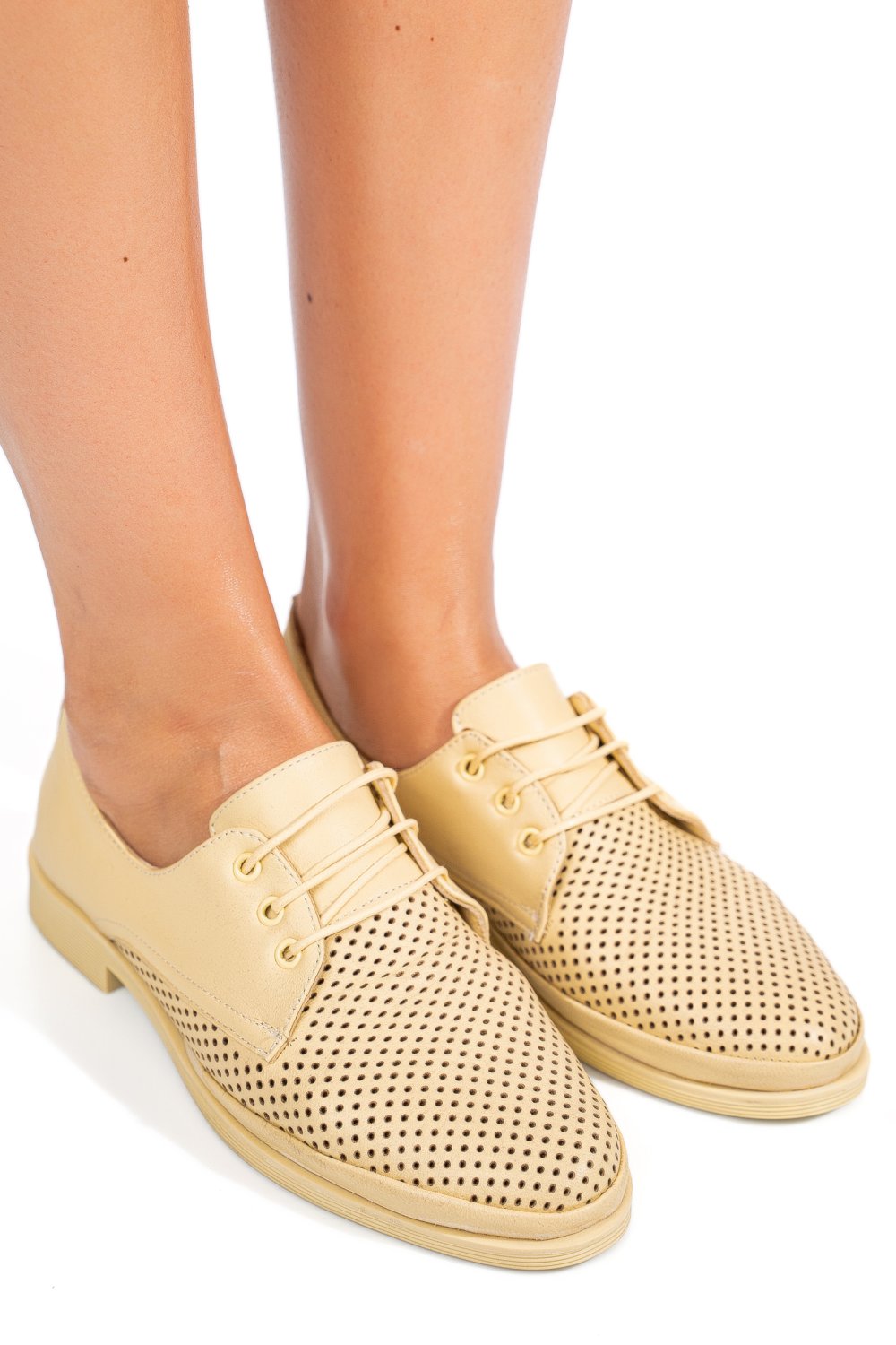 PANTOFI GALBENI PIELE NATURALA 1PC115