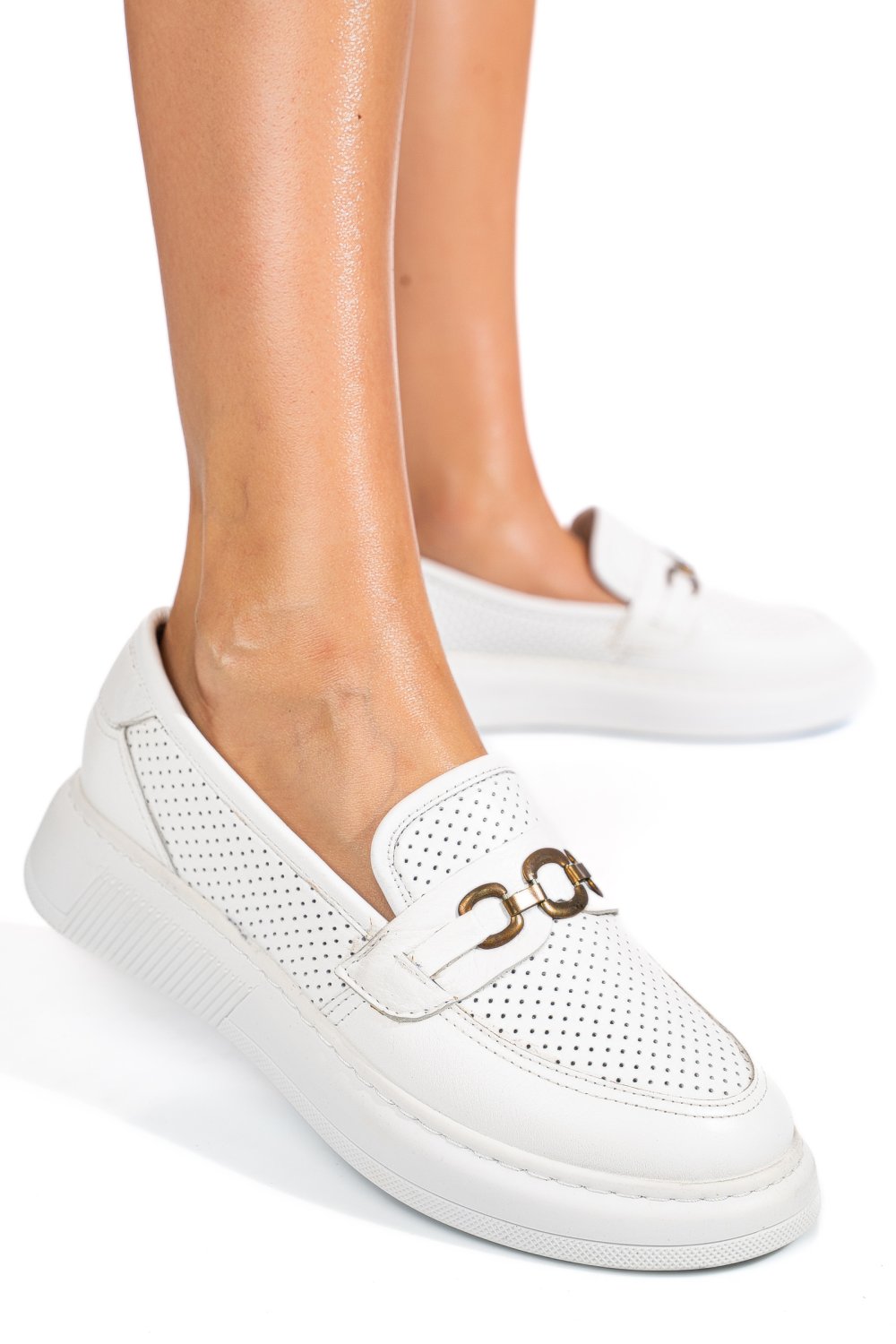 MOCASINI ALBI PIELE NATURALA 4PC09MM