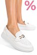 Mocasini albi piele naturala 4pc09mm