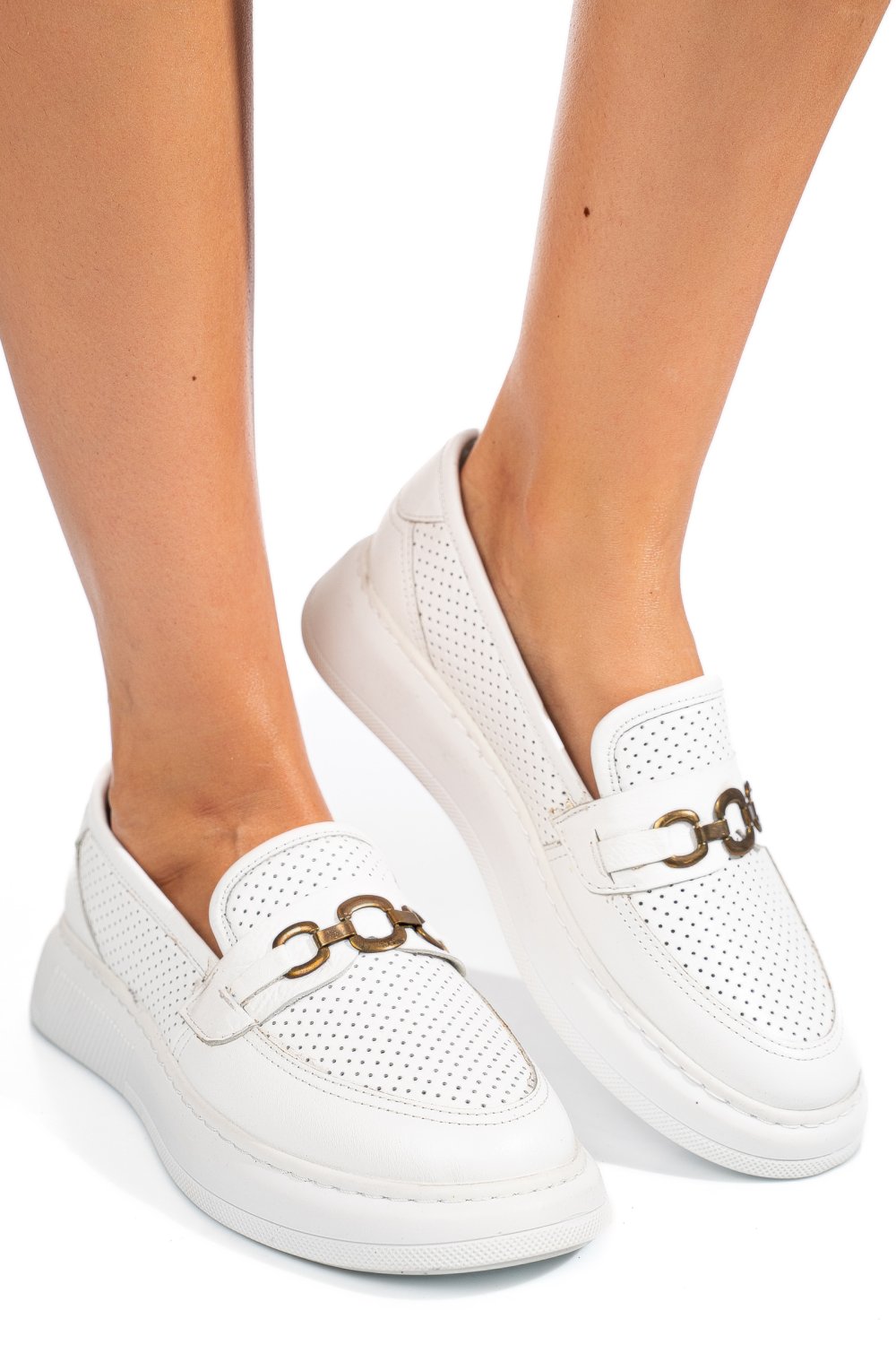 MOCASINI ALBI PIELE NATURALA 4PC09MM