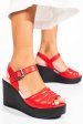 Sandale rosii piele naturala 9pc01aka
