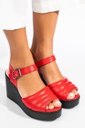 SANDALE ROSII PIELE NATURALA 9PC01AKA