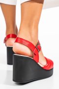 SANDALE ROSII PIELE NATURALA 9PC01AKA