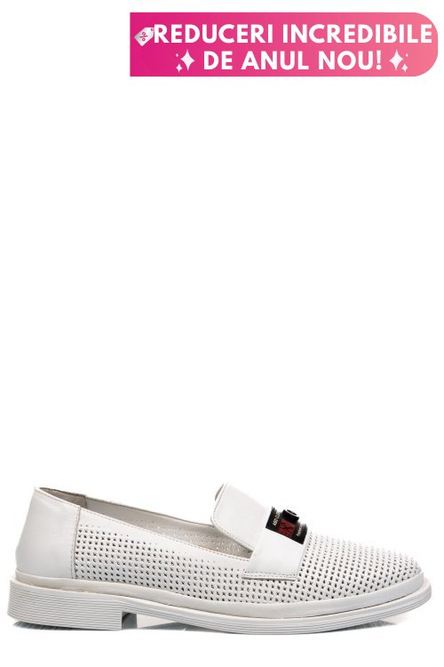 Pantofi albi piele naturala 1pc197