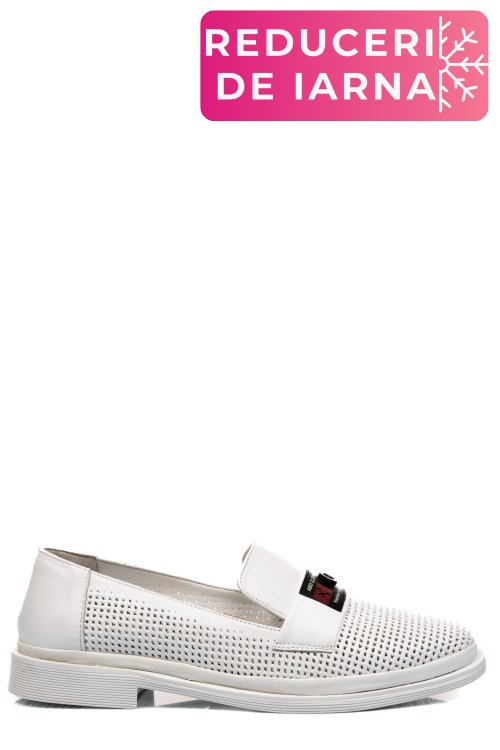 Pantofi albi piele naturala 1pc197