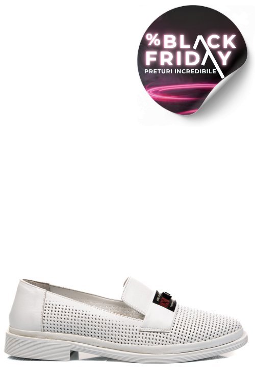 Pantofi albi piele naturala 1pc197