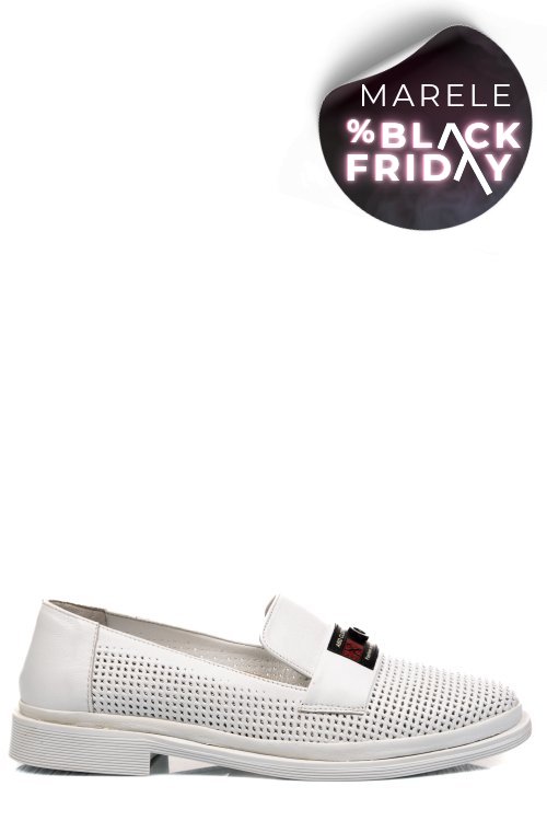 Pantofi albi piele naturala 1pc197