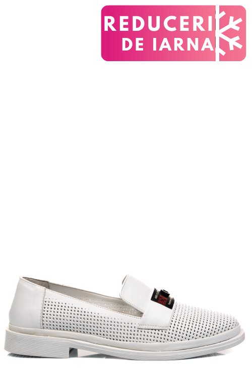 Pantofi albi piele naturala 1pc197