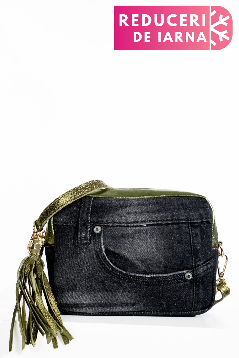 GEANTA GREEN BLACK JEANS BS3358