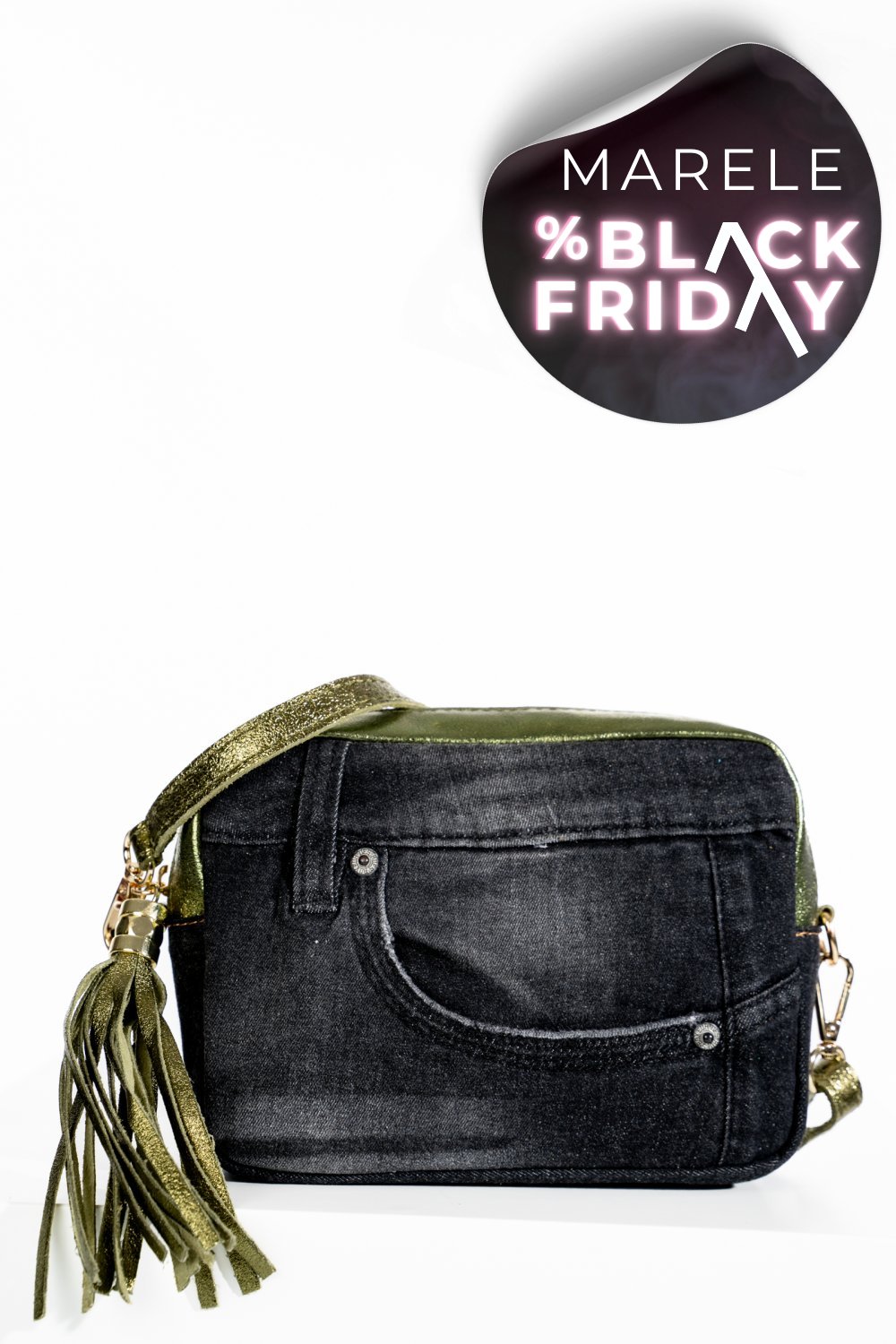 GEANTA GREEN BLACK JEANS BS3358