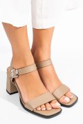 SANDALE KHAKI PIELE NATURALA TSPN6414