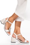 SANDALE ALBE PIELE NATURALA TSPN6415