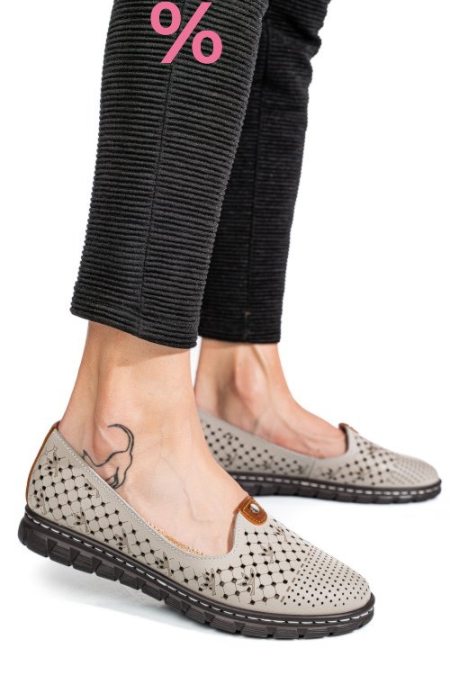 Espadrile light grey piele naturala jspy2602
