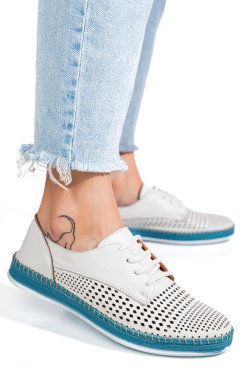 PANTOFI ALBI PIELE NATURALA 1PC333