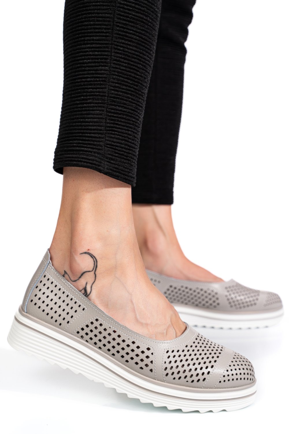 ESPADRILE GRI PIELE NATURALA PSPL2033