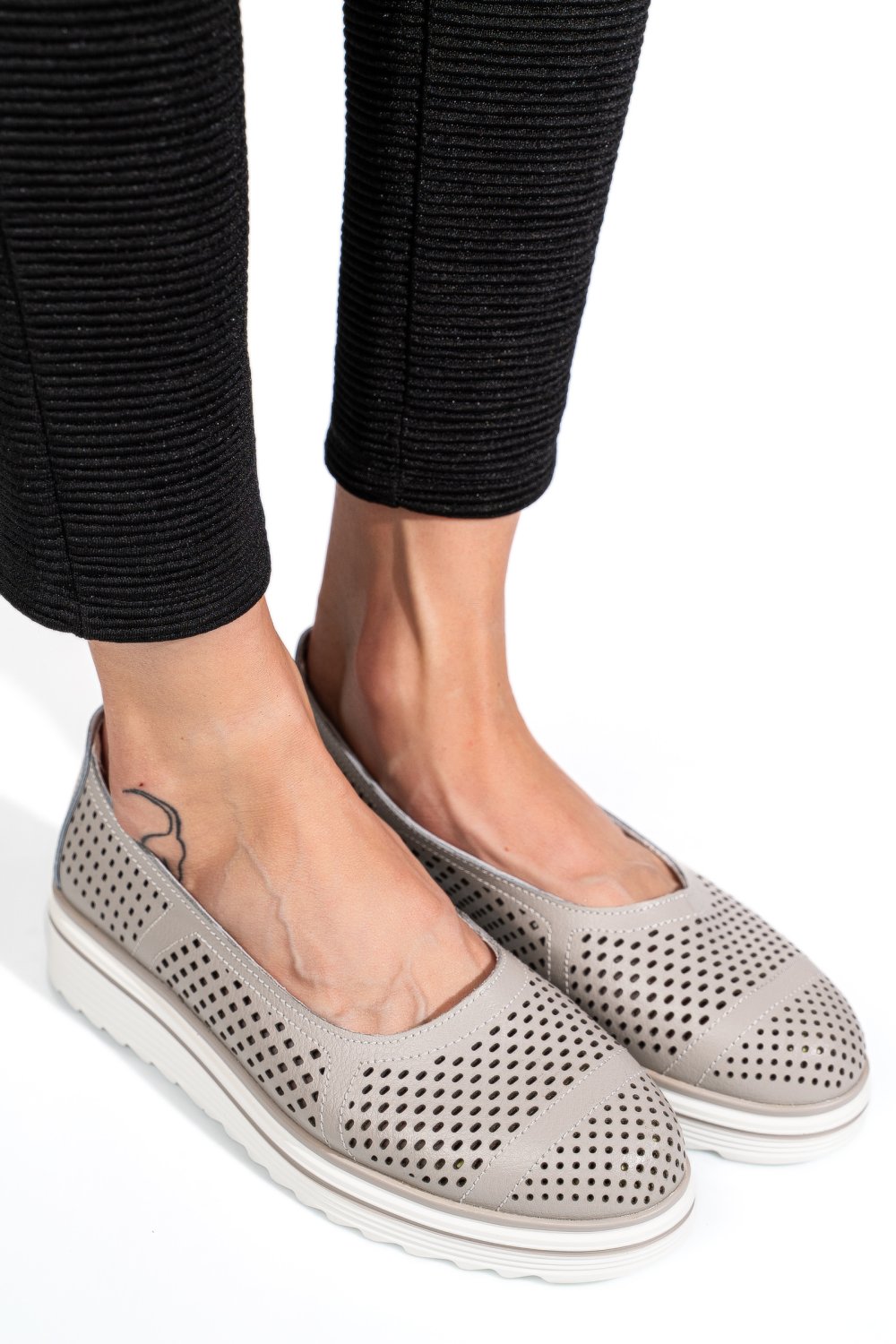 ESPADRILE GRI PIELE NATURALA PSPL2033