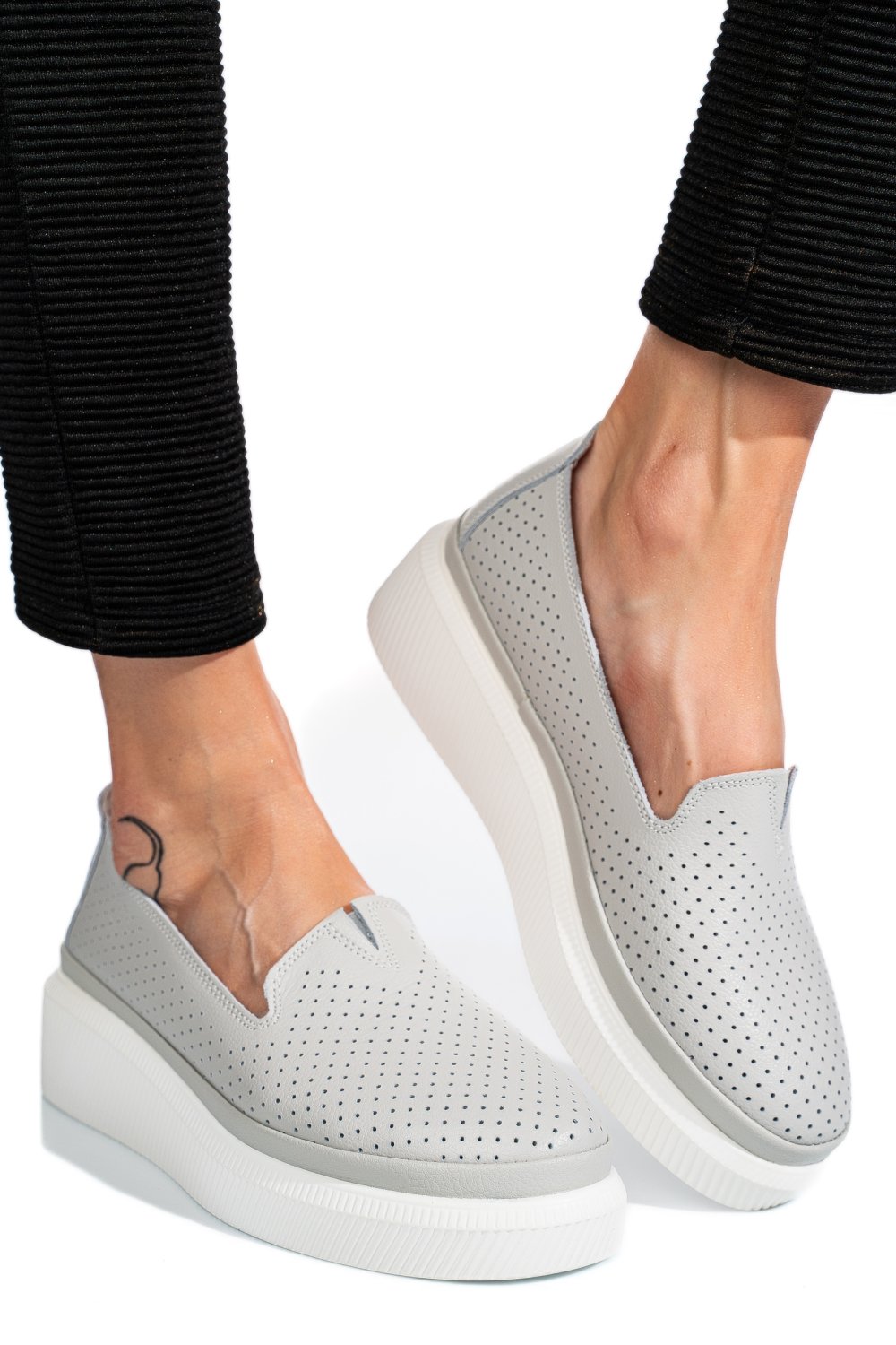 MOCASINI GRI PIELE NATURALA JSPY3872