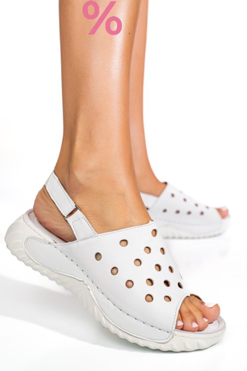 Sandale albe piele naturala 1pc512