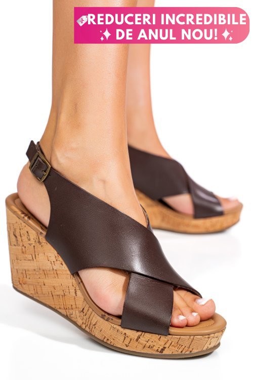 Sandale maro piele naturala ts77p01c65