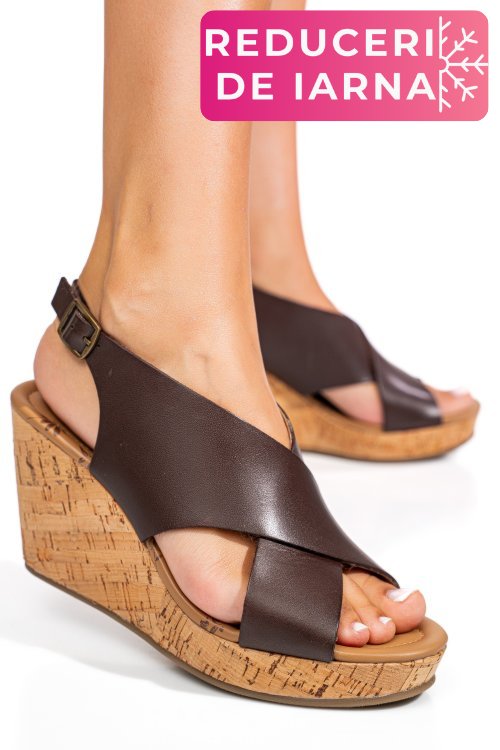Sandale maro piele naturala ts77p01c65