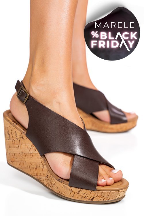 Sandale maro piele naturala ts77p01c65