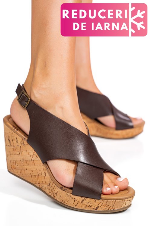 Sandale maro piele naturala ts77p01c65