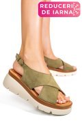 SANDALE KHAKI PIELE NATURALA INTOARSA 1S777986