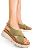 SANDALE KHAKI PIELE NATURALA INTOARSA 1S777986