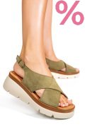 SANDALE KHAKI PIELE NATURALA INTOARSA 1S777986