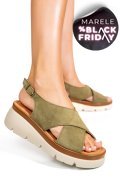 SANDALE KHAKI PIELE NATURALA INTOARSA 1S777986