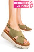 SANDALE KHAKI PIELE NATURALA INTOARSA 1S777986