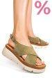 Sandale khaki piele naturala intoarsa 1s777986