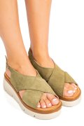 SANDALE KHAKI PIELE NATURALA INTOARSA 1S777986