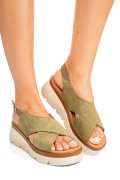 SANDALE KHAKI PIELE NATURALA INTOARSA 1S777986