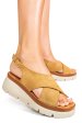 Sandale maro piele naturala intoarsa 1s777986