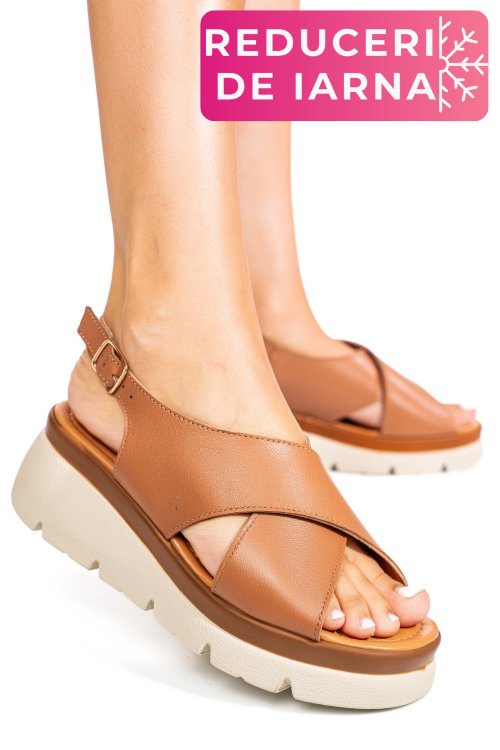 Sandale maro piele naturala 1s777986