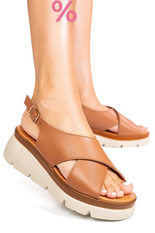 Sandale maro piele naturala 1s777986