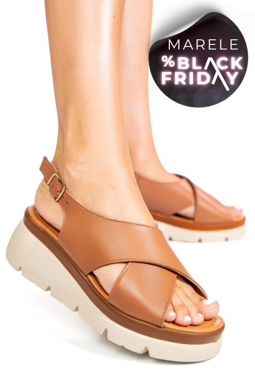 Sandale maro piele naturala 1s777986